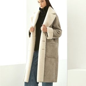 Korean Independent Designer Faux Fur Reversible Shearling Teddy Jacket Coat